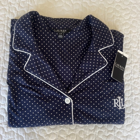NWT Lauren Ralph Lauren Super Soft Cotton Sleep Shirt Size L - Picture 3 of 11